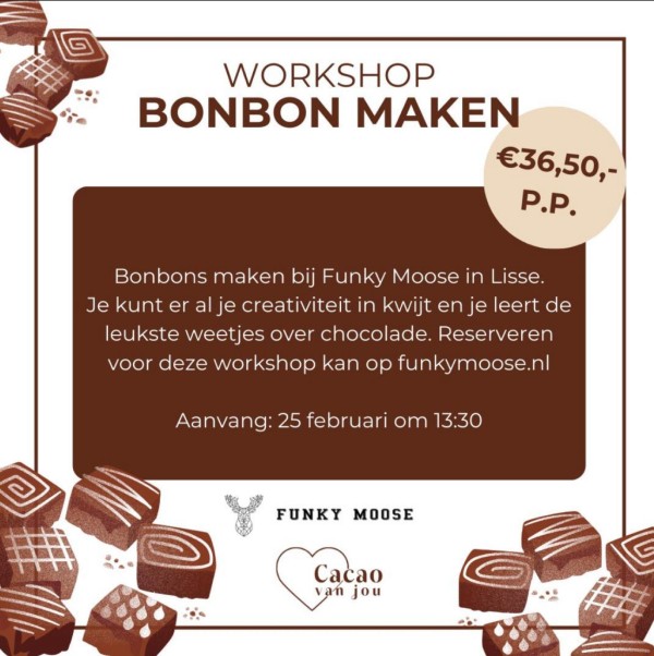 Workshop Bonbons maken - Restaurant Funky Moose